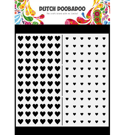 Dutch Doobadoo: Slimline Hearts 21x21 cm -sabluuna