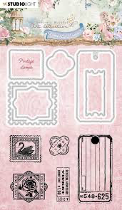 Studio Light: Romantic Moments -  Postage Stamps  - stanssi- ja leimasetti