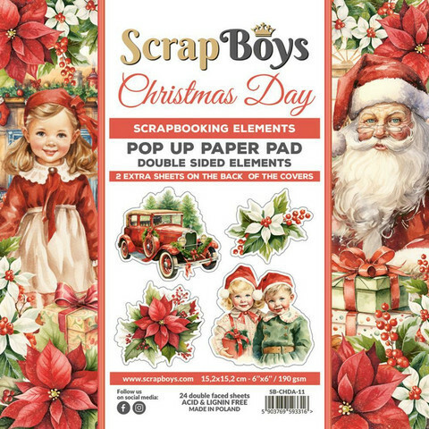 Scrapboys: Christmas Day  - Pop Up Paper Pad 6x6 - paperikokoelma