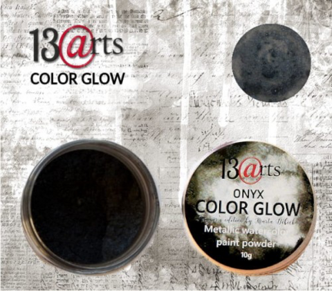 13arts Color Glow Metallic Watercolor: Onyx 10g - jauhevesiväri