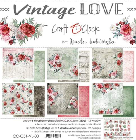 Craft O’Clock: Vintage Love 12x12- paperisetti