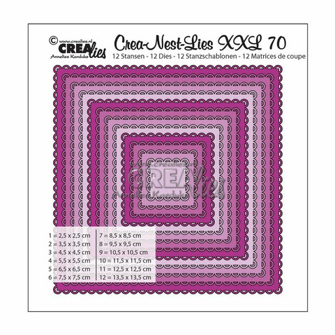 Crealies Crea-Nest-Lies: Squares with open scallop #70 - stanssisetti