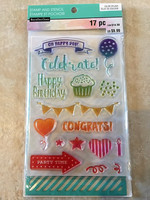 Color Splash Stamp & Stencil: Happy Day - setti