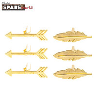 Spare Parts: Gold Arrow & Feather Brads
