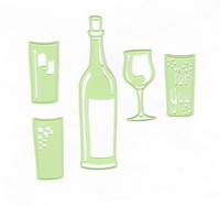 Leabilities: Wine Bottle & Glass -stanssisetti
