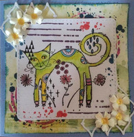 Mixed Media Skinny Cat - leimasin