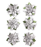 Poinsettia Paper Flowers: Silver