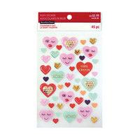 Valentine Puffy Stickers: Galentine's Day Scattered Hearts