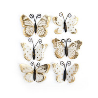 Backyard Table Butterflies: White & Gold