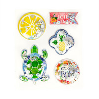 Coastal Village Shaker Stickers: Tropical