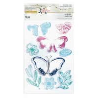 Backyard Table Clear Stamps:  Layered Butterflies