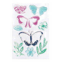 Backyard Table Clear Stamps:  Layered Butterflies