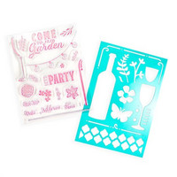 Backyard Table: Brunch stamps & stencil -setti
