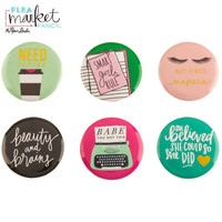 Flea Market Fancy Flair Pins: Beauty & Brains