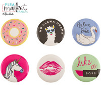 Flea Market Fancy Flair Pins: No Llama Drama