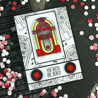 Rock N Roll Jukebox - kirkas leimasinsetti