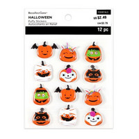 Halloween Puffy Stickers: Masked Pumpkins