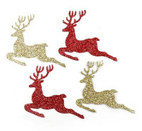 Recollections:  Red & Gold Glitter Chipboard Reindeers  -tarrapakkaus
