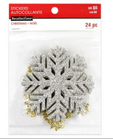 Recollections:  Gold & White Glitter Chipboard Snowflakes  -tarrapakkaus