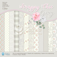 Zulana Creations: Scrappy Chic Gray 12x12 - paperikokoelma