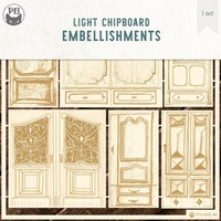P13 Light Chipboard Embellishments: The Garden of books 4  - koristepakkaus