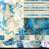 Ciao Bella: Double-Sided Patterns Pad : Indigo 12x12