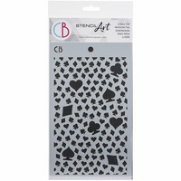 Ciao Bella 5x8 Stencil : Card Suits  -sabluuna
