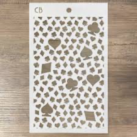 Ciao Bella 5x8 Stencil : Card Suits  -sabluuna