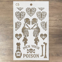 Ciao Bella 5x8 Stencil : Poison Love - sabluuna