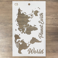 Ciao Bella 5x8 Stencil : World Map - sabluuna