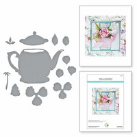 Spellbinders: Hybrid Tea Rose and Tea Pot - stanssisetti
