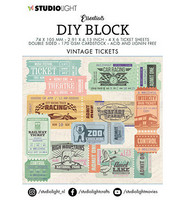 Studio Light DIY Block : Vintage Tickets A7  - lehtiö