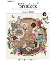 Studio Light DIY Block : Vintage Roses  #44 - askartelulehtiö