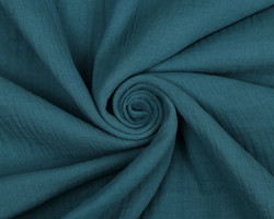 Double gauze, petrol blue