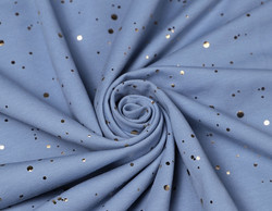 Gold splashes, dusty blue, trikoo