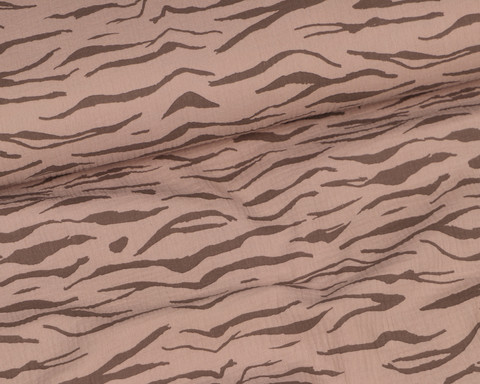 Double gauze/harsokangas, zebra, grey-sand