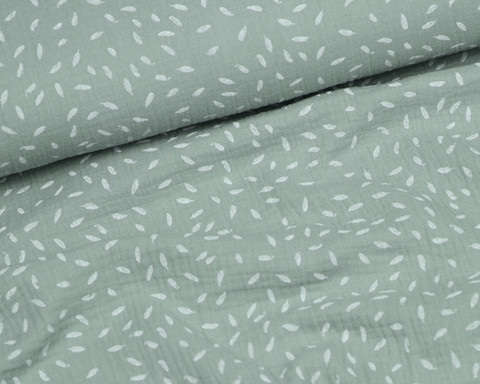 Double gauze/harsokangas, pienet höyhenet, murrettu minttu