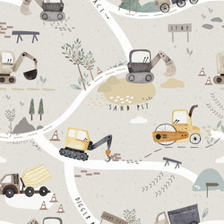 A trip to diggerland, light beige, trikoo