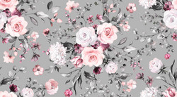 PALA 80 cm: My flowery day, vaaleanharmaa, trikoo