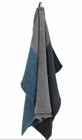 Terva-pyyhe 85 x 180 cm, musta-multi-sateensininen
