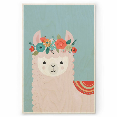 Plywood Print: LLAMA 30x40 cm