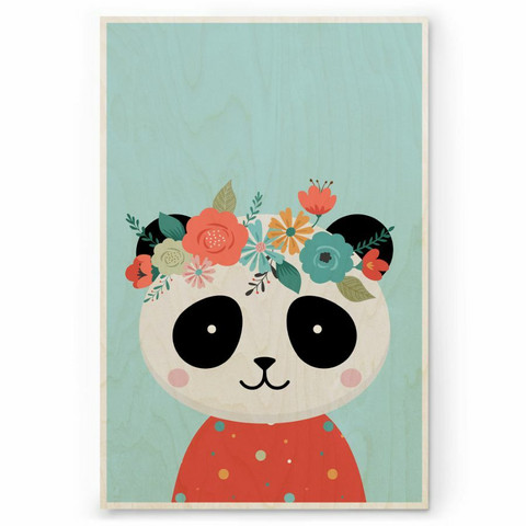 Plywood Print: PANDA 30x40 cm