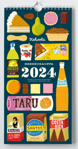 Kehvola seinäkalenteri 2024: Timo Mänttäri: Herkkukauppa 2024