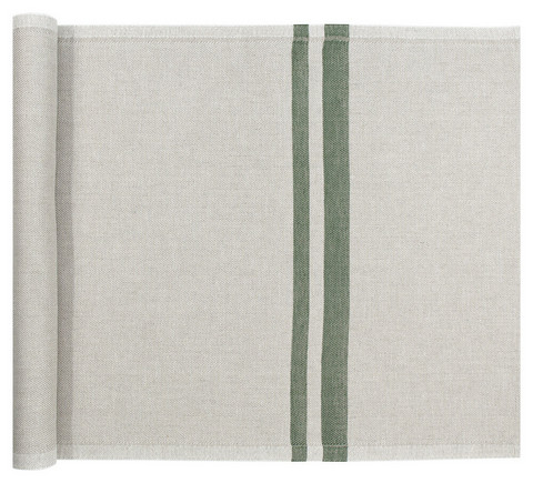 LAUANTAI -laudeliina 46x60 cm pellava-vihreä raita