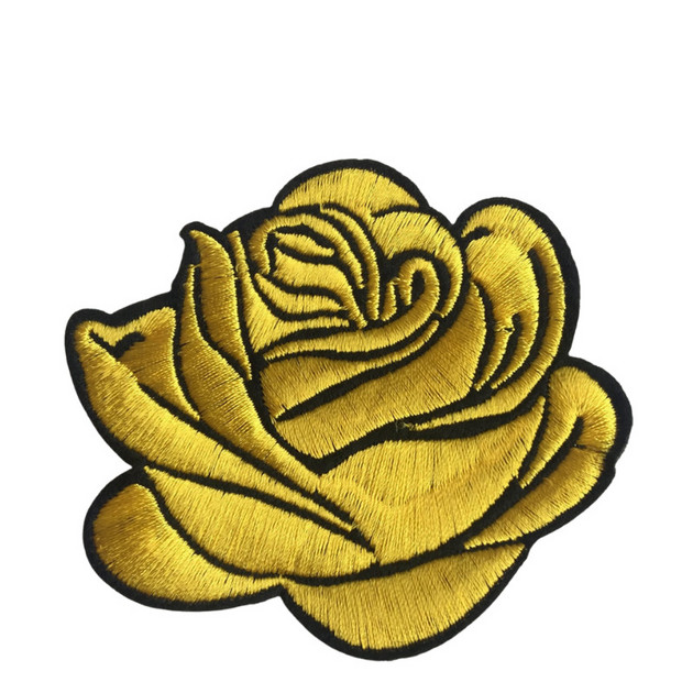 Keltainen ruusu-kangasmerkki – 