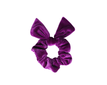 Violetti schrunchie ponnari pupun korvilla