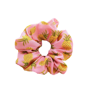 Pinkki scrunchie ananaksilla