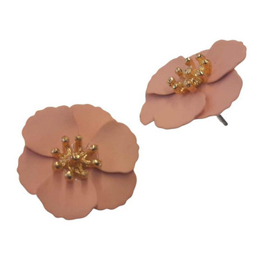Kukkanappi korvakorut (v.pink)