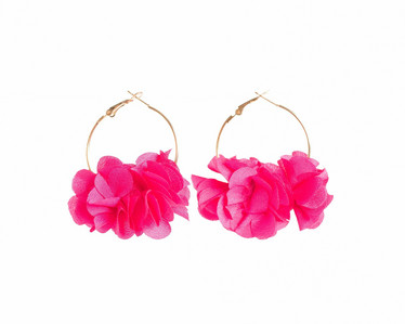 Korvakorurenkaat kukkarimpsulla (rose)