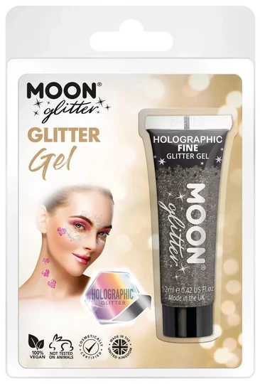 Moon glittergeeli -musta-
